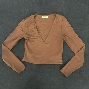 Babaton Aritzia Contour Brown Long Sleeve Top